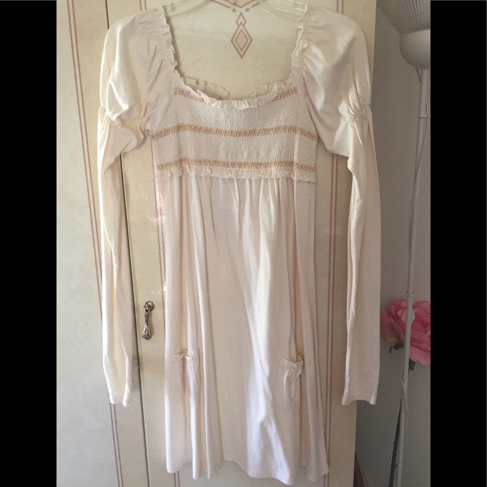 Off the shoulder cream colored long top